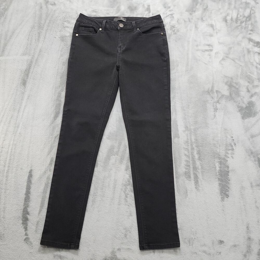 1822 Denim Jeans Womens 8 Black Mid Rise Skinny Stretch Denim Pockets Casual
